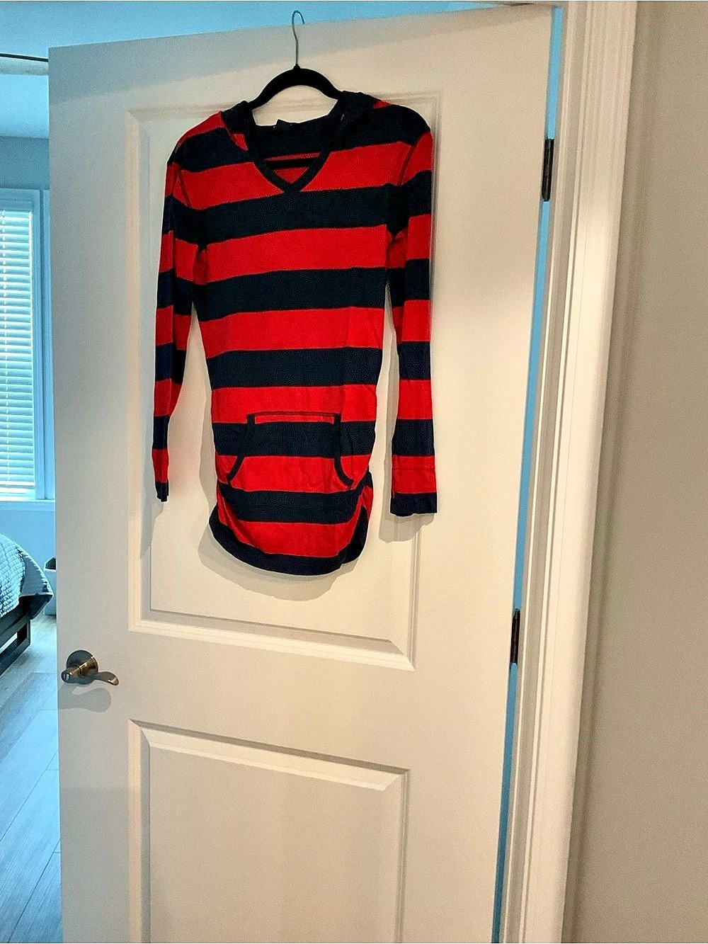 Ralph Lauren Girls Large (12-14Y) Striped Hoodie in Red & Blue